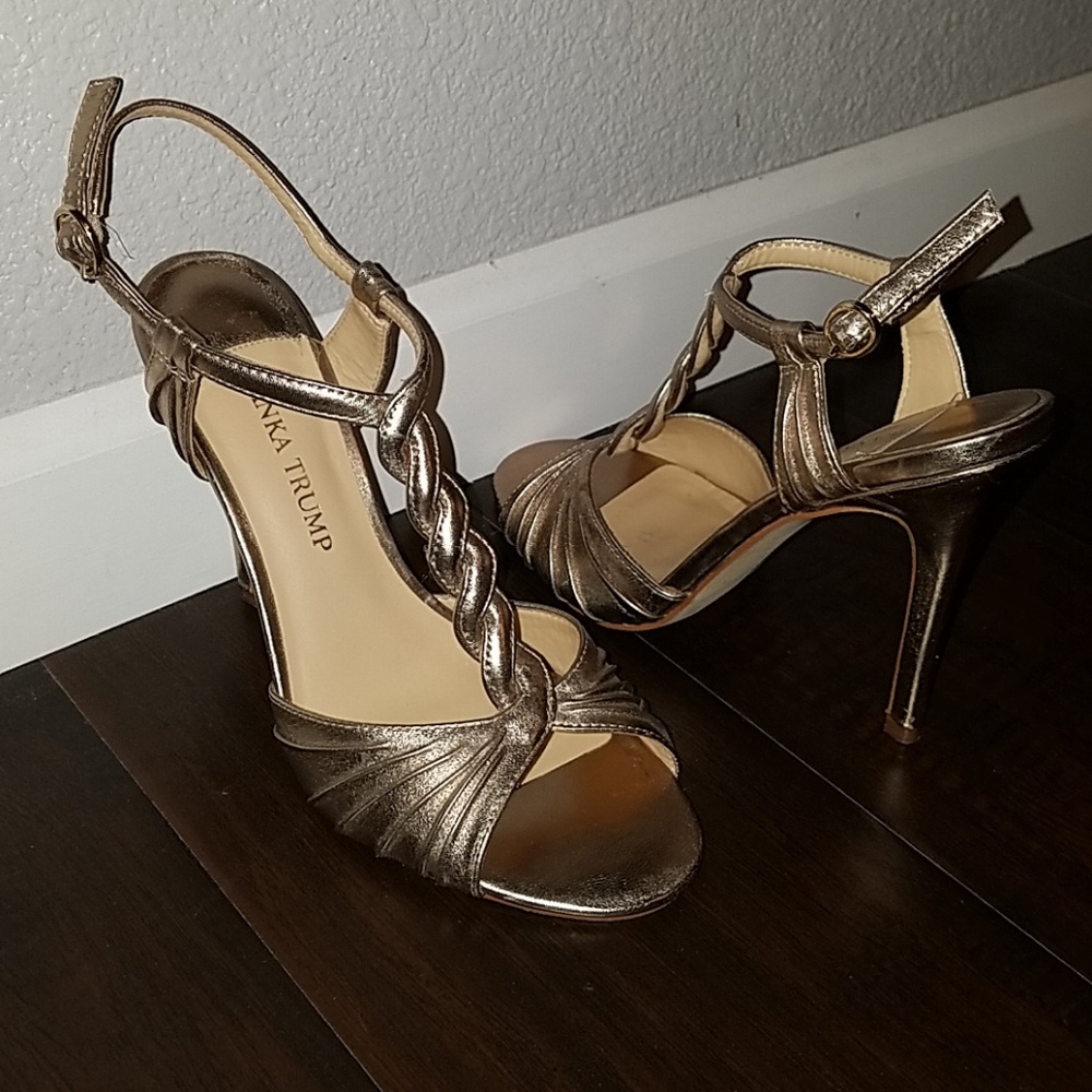 Gold 4 inch heels